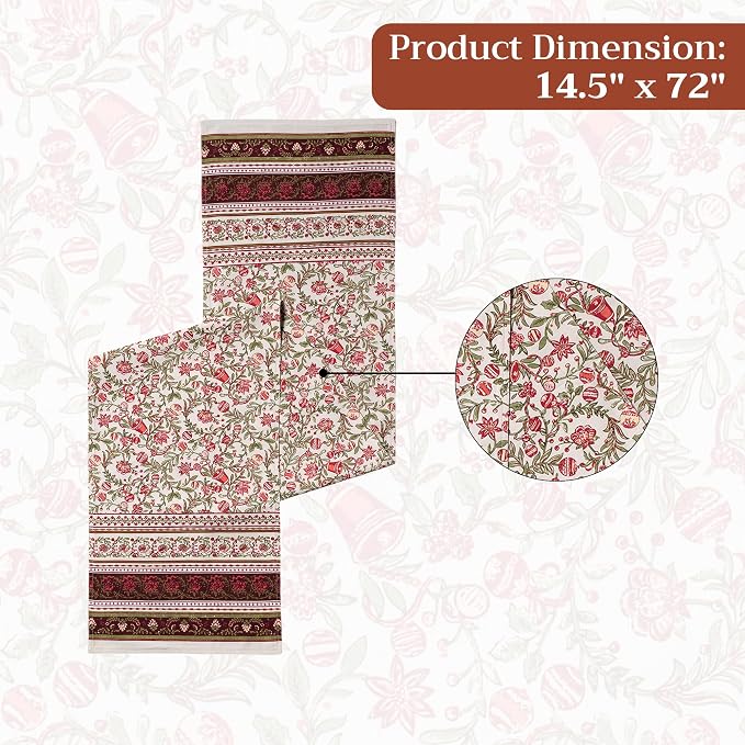 Maison d' Hermine Table Runner 100% Cotton 14.50" x 72" | Table Runners 72 - Image 7