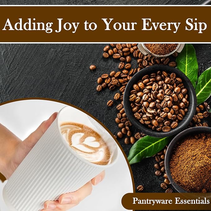 16oz Double Wall Ripple White Paper Coffee Cups- Pack of 50ct - Image 5