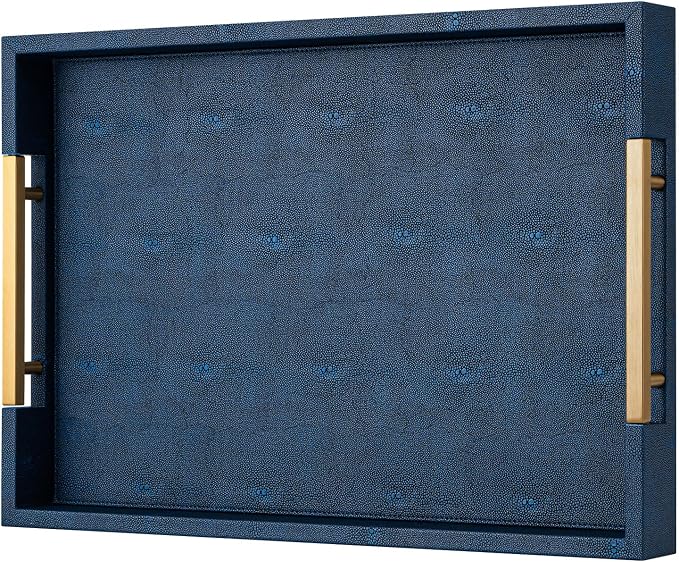 Navy Blue Faux Leather Serving Tray - Image 8