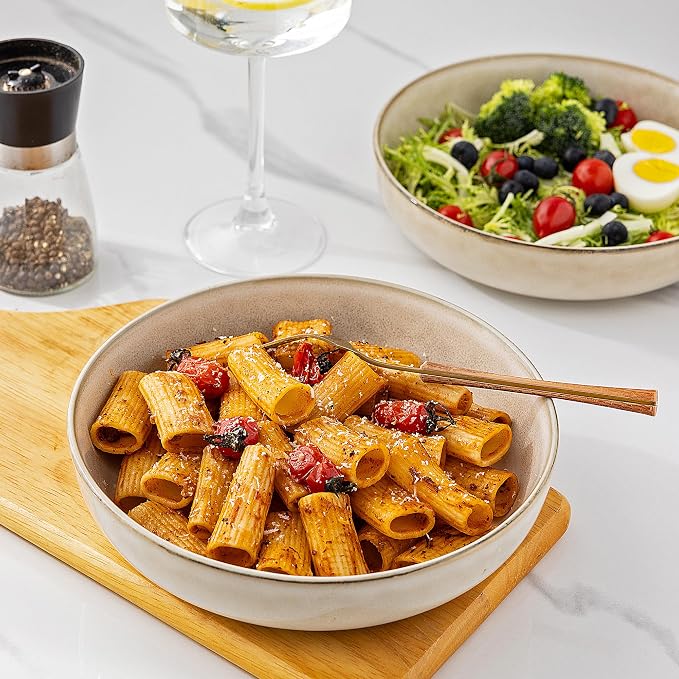 GBhome 8.75'' Large Ceramic Pasta Bowls, 38oz Stoneware Pasta Serving Bowls Set - Image 5