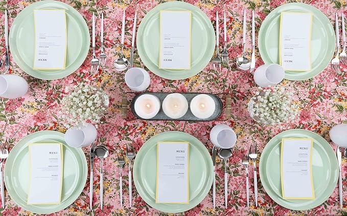 Mint Green Plastic Party Plates Edge Collection Premium heavyweight Elegant - Image 2