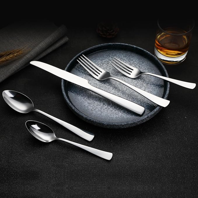 Amazon Basics 20-Piece Stainless Steel Flatware Set - Image 6