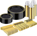 BESTVIP 300PCS Plastic Dinnerware Set, Anniversary, Includes: Dinner Plates by Bestvip