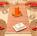 Natural Jute Table Runner, 13x48 Inch, Rust Orange | Vintage Boho Rustic Table by ChardinHome