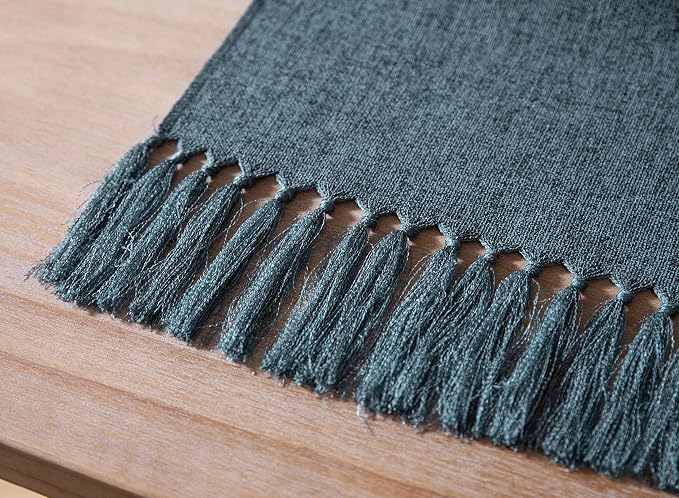 Blue Table Runners 36 Inches Long, Burlap Linen Style Rustic Farmhouse Table - Image 6