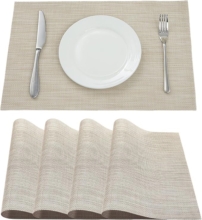 Table Placemats Dining Table Place Mats Set of 4 Heat Resistant Insulation by Yiaizhuo