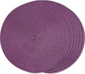 FunWheat Round Braided Placemats Set of 6 Table Mats by FunWheat