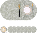 Homaxy Round Faux Leather Placemats and Coasters, Grass Green | Washable by Homaxy