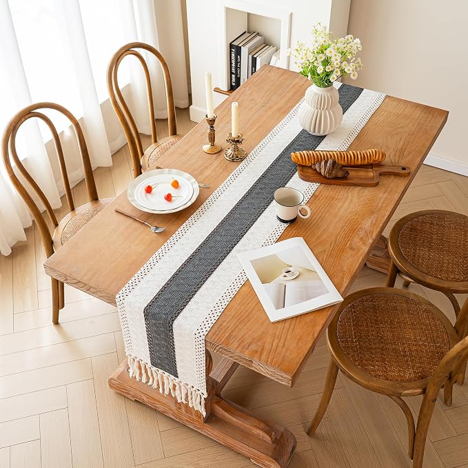 Farmhouse Table Runner for Home Decor 12x108 Grey Fall Home Decor | 108Inches - Image 6