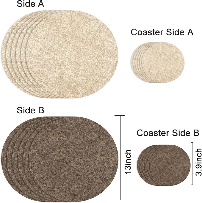 Fyvva Placemats Set of 6, Stain & Scratch Resistant, - Image 2