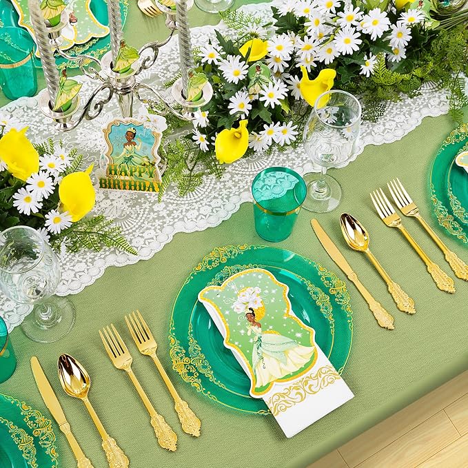 350 Pcs Green Gold Plates for St. Patrick's Day | Green Party Plates Set for 50 - Image 4