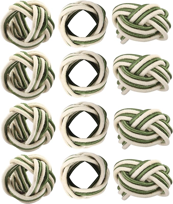 ALPHA Living HOME Modern Woven Napkin Rings Set of 12 by ALPHALivingHOME