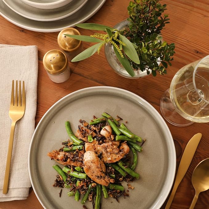 Gibson Elite Tahoe Sunset 12-Piece Reactive Stoneware Dinnerware Set – Matte - Image 2