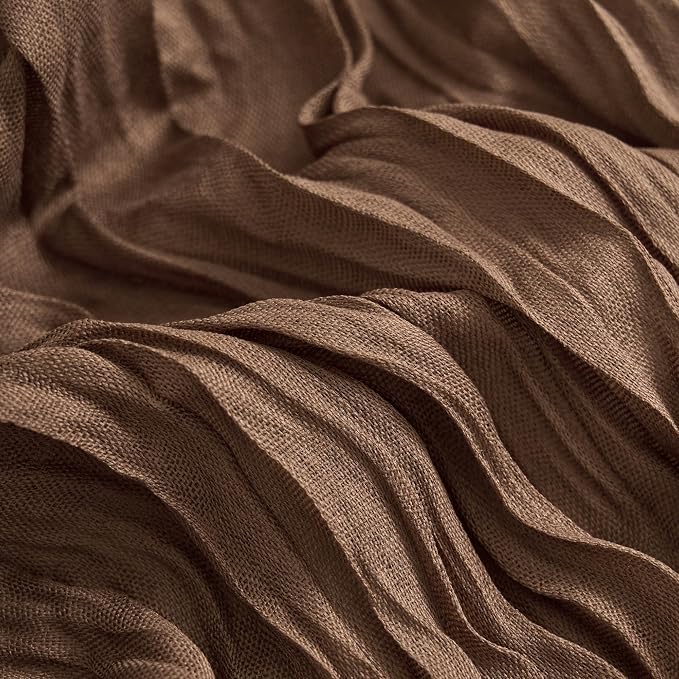 Asee'm 2pcs Brown Coffee Cheesecloth Table Runner 10FT Boho Rustic Fall | Sheer - Image 5