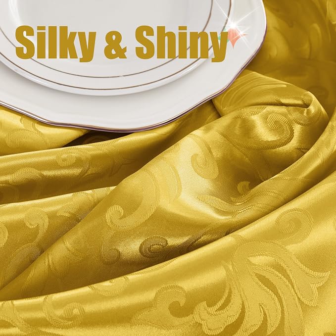 RUDONG M Gold Satin Table Runners, 12 x 108 Inch, 12 Pack | Long Silky Damask - Image 5