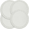 Round Placemats Set of 4 Table Mats 13Inch Washable Cotton Heat Resistant by Lucomb