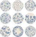 Cotton Woven Coaster Set of 9, 4.3In Fabric Coasters by GLASSWINDS