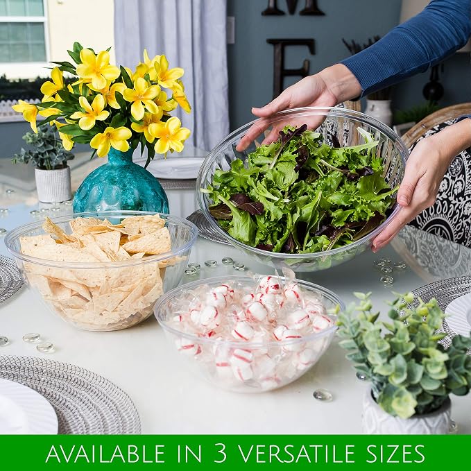Reusable 150 Ounce Round Crystal Clear PlasticBowls Pack of 4 - Image 6