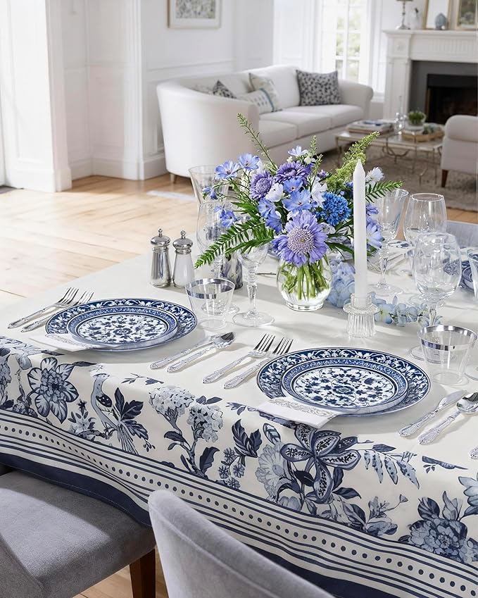 Blue Plastic Plates, Fancy Disposable Pates, 10.25" dinner & 7.5" dessert plates - Image 4