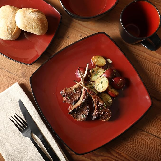 Gibson Elite Soho Lounge Square 16-Piece Dinnerware Set, Service - Image 7