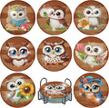 Mrnsiet 8PCS Owl Diamond Art Coasters Kits by Mrnsiet