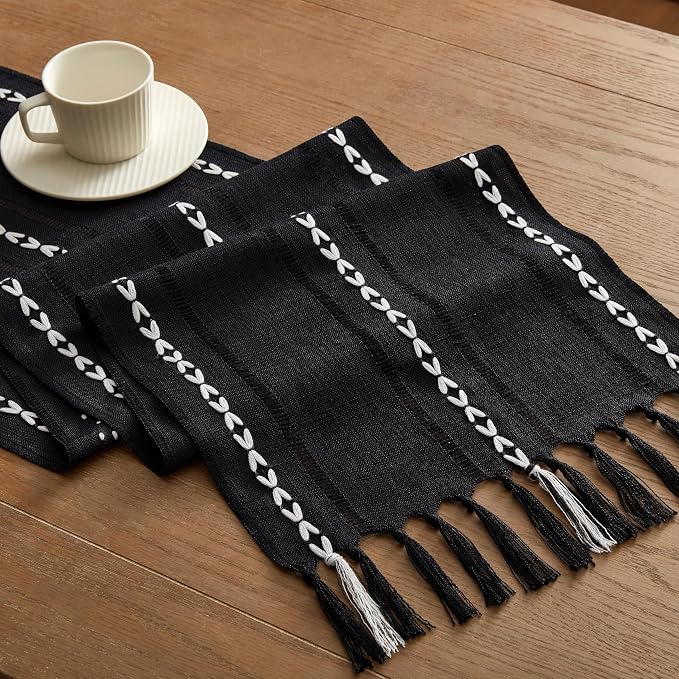 Hemstitched Farmhouse Table Runner, Cotton Linen Table Runners 90 Inches Long - Image 7
