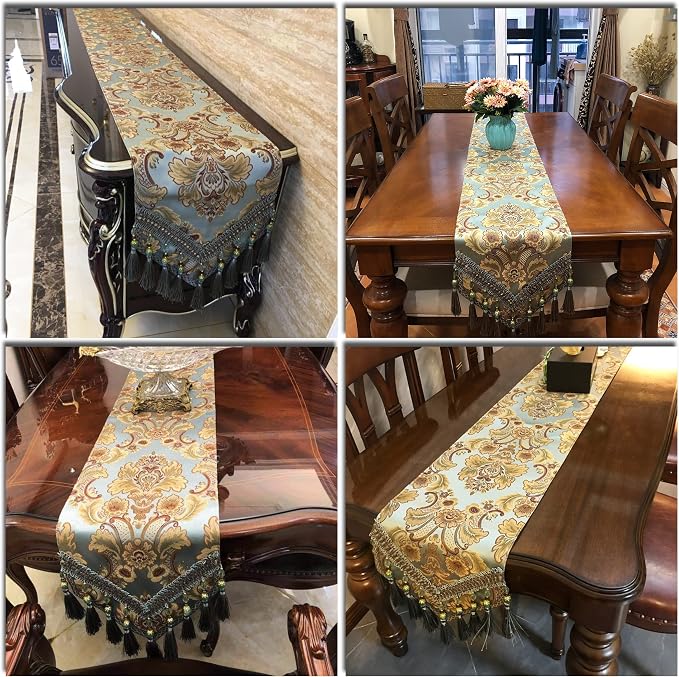 Extra Luxury Velvet Blue Table Runner 120 Inches Long - Image 8