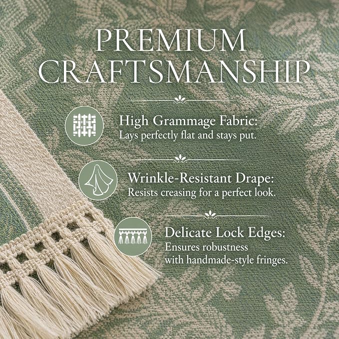 14x95 Medallion Table Runner Waterproof Rustic Farmhouse Macrame | Hosting a - Image 4