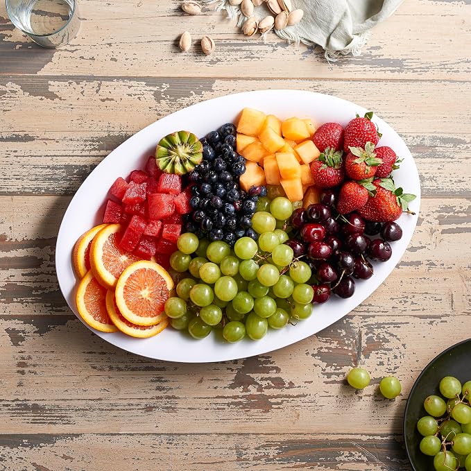 White Plastic Oval Serving Trays - Image 3