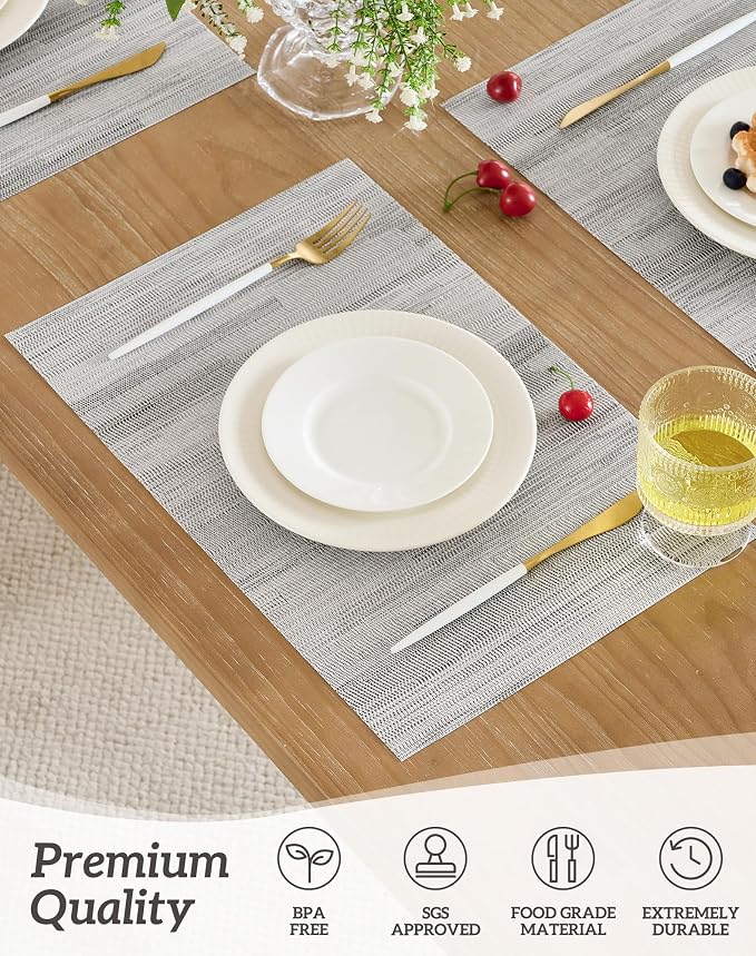 Leetaltree Lightsteel Black Placemats Set of 12 - Image 2