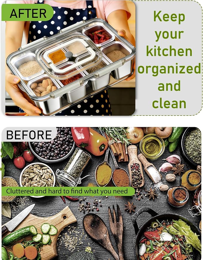 Snackle Box Container, Stainless Steel Divided Serving Tray - Image 7