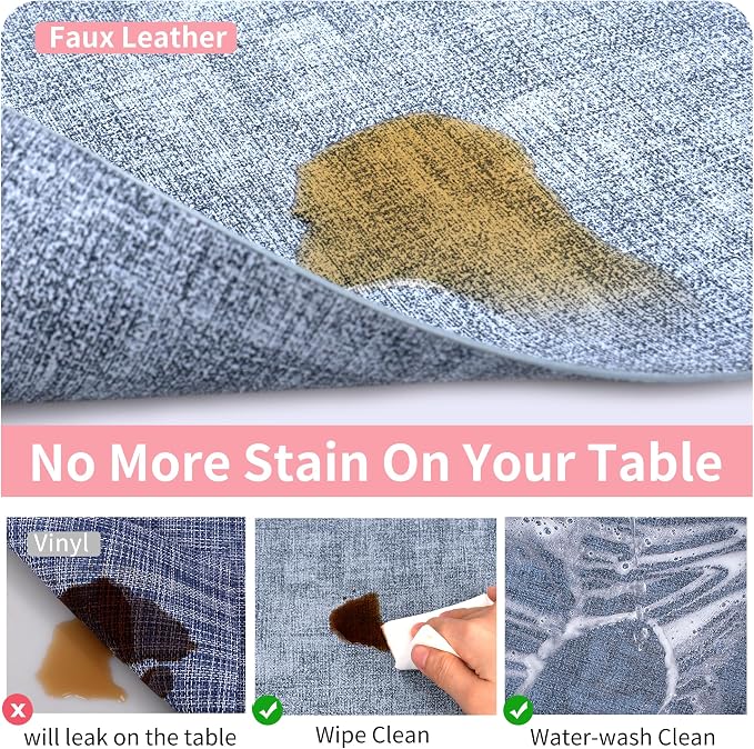 Maxpearl Faux Leather Placemats Set of 6, Suitable - Image 4