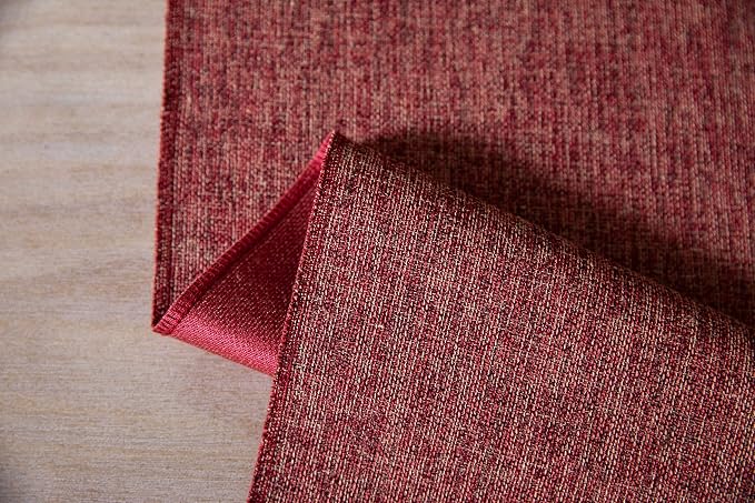Red Table Runners 60 Inches Long, Burlap Linen Style Rustic Farmhouse Table - Image 7