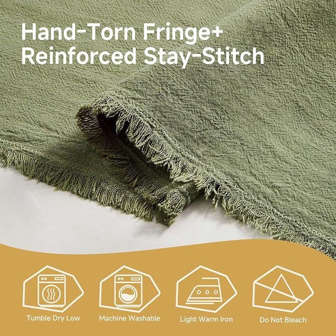 14 x 72 Inches Frayed Edge Table Runner, 270G Heavyweight Sand Washed Slub - Image 7