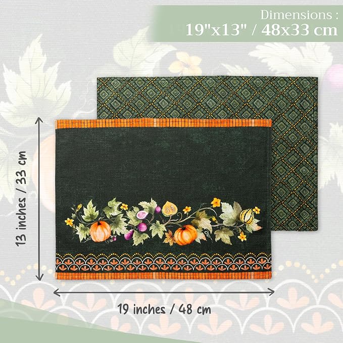 Maison d' Hermine Placemats Set of 4 Reusable 100% Cotton | Cloth Place Mats - Image 4