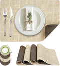 Fyvva Placemats Set of 4 Wipeable Reversible Faux Leather by Fyvva
