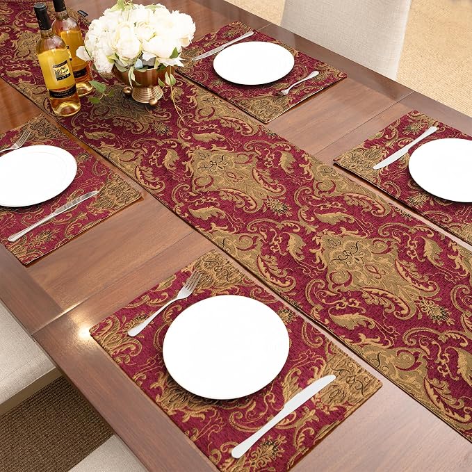 Loom and Mill Luxury Vintage Chenille Table Runner 90 Inches Long, 13x90 inch - Image 3