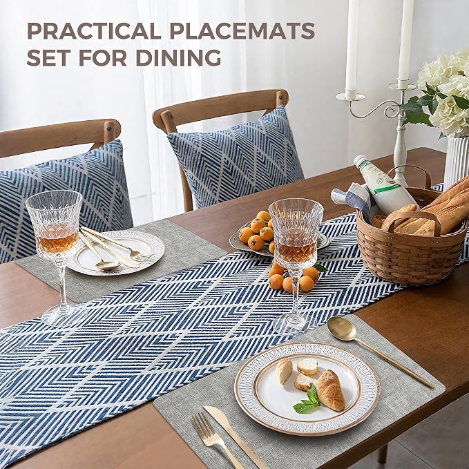 NCUE Vinyl Placemats Set of 6, Heat Resistant, Nonslip Faux Leather Waterproof - Image 5