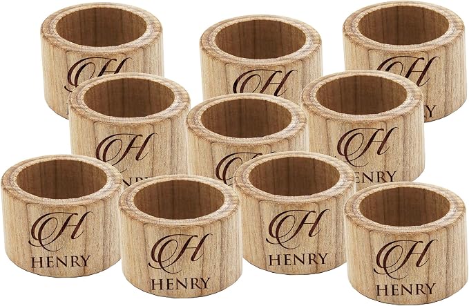 The Wedding Party Store Custom Personalized Wood Napkin Rings - Image 5