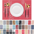 Placemats Set of 6 Washable Indoor | Outdoor Vinyl Place Mats by CADONO