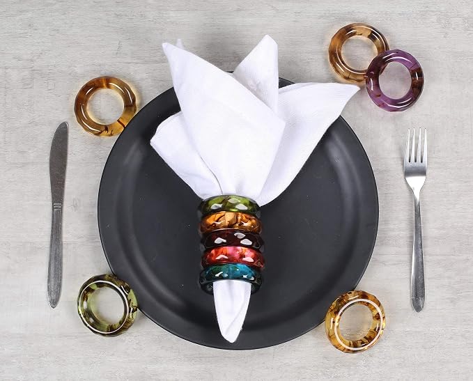 Unique Artisan Resin Napkin Rings Set of 36, Luxurious Modern Table Decor - Image 6