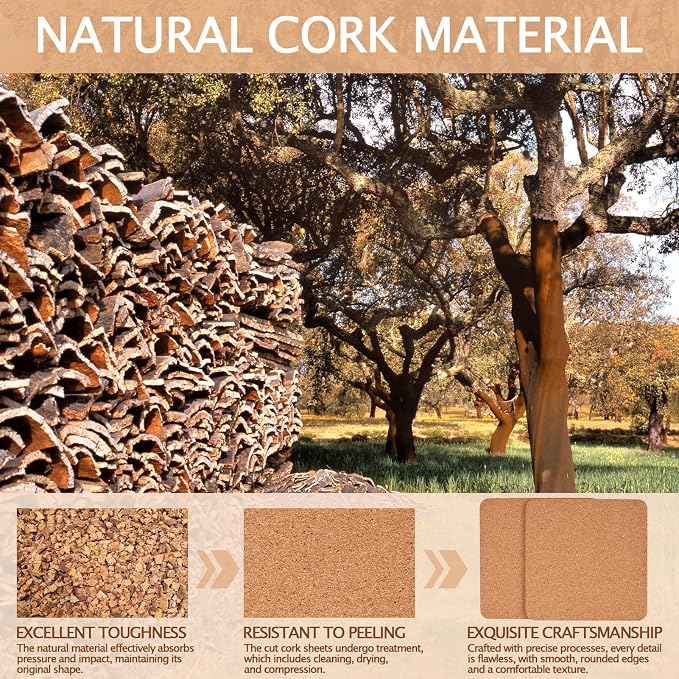 60 PCS Cork Coasters for Laser Engraving, Thick Absorbent Blank Coasters | 4 - Image 4