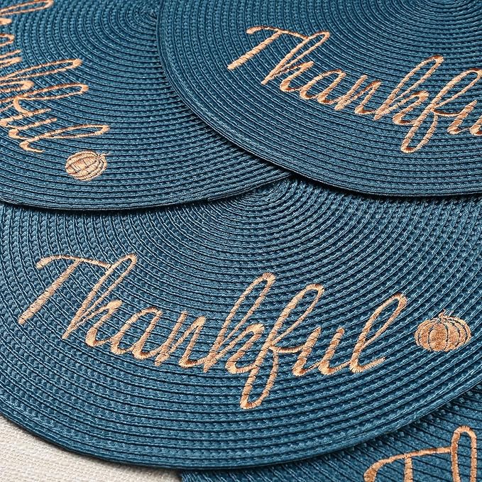 FunWheat Round Placemats Set of 6 Table Mats - Image 5