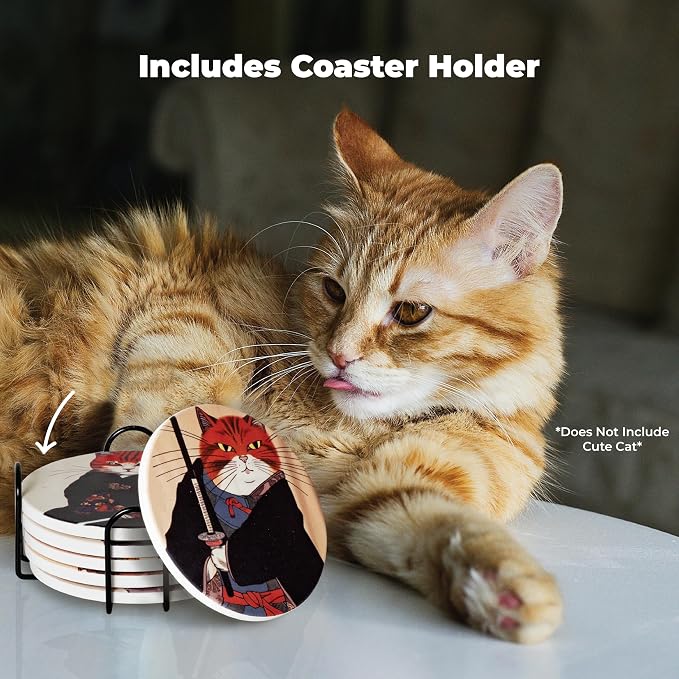 Ninja Cat Coasters Set of 6 - Image 6