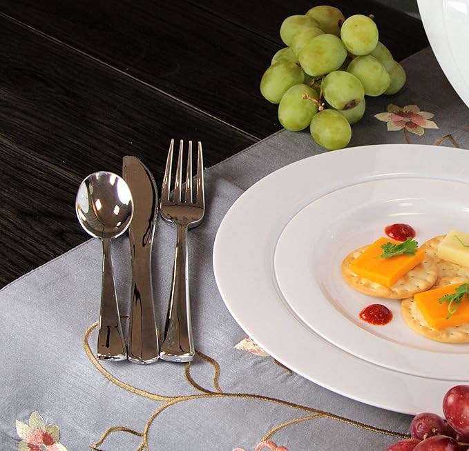 Plastic Cutlery Silverware Extra Heavyweight Disposable Flatware, Full Size - Image 8
