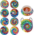 8 pcs Diamond Painting Coasters | Diamond Art Coasters | Tie Dye Diamond Art by LGANHAPY