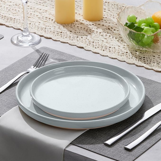 LIANYU Stoneware Dinner Plates Set of 4, 10.5’’ Large Round Ceramic Plates - Image 3
