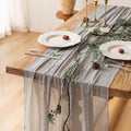 Grey Cheesecloth Table Runner 120 Inches by KEKETOARRANGE