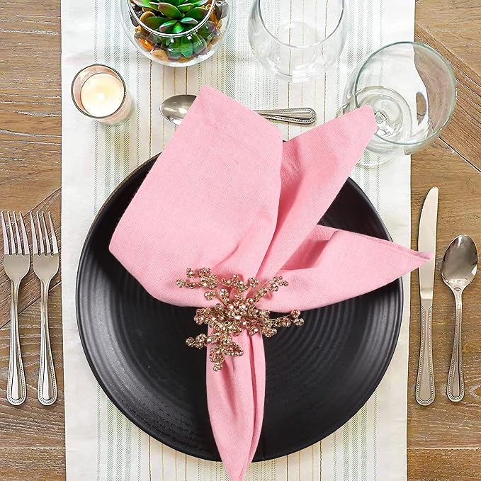 Copper Gold Beaded Napkin Ring Set of 12 - Image 5