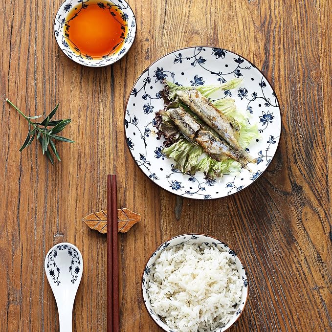 Gegong Blue and White Porcelain Dinnerware Set, Chopsticks, Service - Image 3